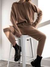 Load image into Gallery viewer, Fashion Casual Hooded Knitted Two-piece Suit