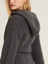 Load image into Gallery viewer, Solid Color Knit Hooded Cardigan with Waist Belt