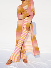 Load image into Gallery viewer, Fashion Simple Casual Loose Long Sleeved Coat Pants Striped Knitted Suit