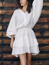 Load image into Gallery viewer, Long Sleeve V-neck Casual Dress