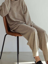 Load image into Gallery viewer, Fashion Knitted Solid Color Loose Two-piece Suit