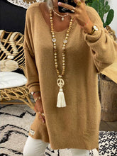 Load image into Gallery viewer, Simple Solid Color Long Knitted Sweater Dress
