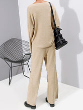 Load image into Gallery viewer, Fashion Casual Loose Knit Two-piece Suit