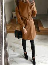 Load image into Gallery viewer, Pure Color Lapel Stand-collar Thick Woolen Warm Coat
