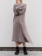 Load image into Gallery viewer, Fashion Loose Solid Color V-neck Lantern Sleeve Casual Dress