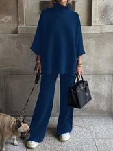 Load image into Gallery viewer, Fashion Solid Color Round Neck Two-piece Suit