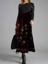 Load image into Gallery viewer, Fashion Casual V-neck Long-sleeved Floral Print Dress