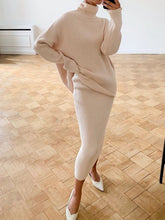 Load image into Gallery viewer, Fashion Casual High Neck Long Sleeve Solid Color Two-piece Suit