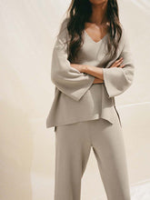Load image into Gallery viewer, Simple Casual Loose V Neck Long Sleeved Knitted Suit