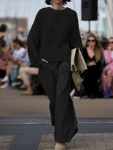 Load image into Gallery viewer, Fashion Casual Long Sleeve Round Neck Solid Color Two-piece Suit