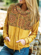Load image into Gallery viewer, Ladies Printed Casual Drawstring Hoodie