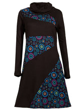 Load image into Gallery viewer, Heaps Collar Irregular Printing Elegant Midi Dress