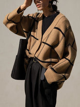 Load image into Gallery viewer, Fashion Check Sweater Casual Cardigan