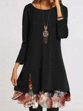 Load image into Gallery viewer, Casual Floral Round Neckline Knee-Length Shift Dress