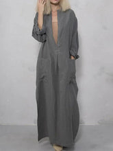 Load image into Gallery viewer, Solid Color V-Neck Pocket Maxi Dress