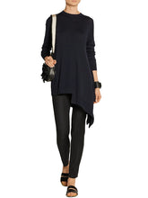 Load image into Gallery viewer, Solid Color Casual Round Neck Irregular Hem Top