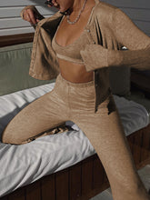 Load image into Gallery viewer, Three-Piece Casual And Comfortable Solid Color Knitted Cardigan