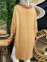 Load image into Gallery viewer, Simple Solid Color Long Knitted Sweater Dress