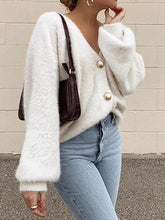 Load image into Gallery viewer, Fashion Casual Solid Color Long-sleeved Button Top