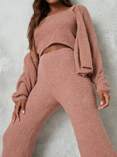 Load image into Gallery viewer, Cosy Knit Balloon Sleeve Cardigan Three-Piece Suit