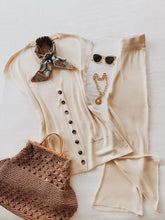 Load image into Gallery viewer, Two-piece V-neck Sleeveless Breast Button Design