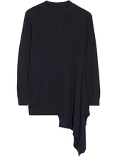 Load image into Gallery viewer, Solid Color Casual Round Neck Irregular Hem Top