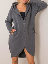 Load image into Gallery viewer, Pure Color Zipper Casual Loose Hooded Sweatshirt