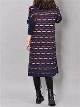 Load image into Gallery viewer, Retro Loose Women'S Striped Sweater Dress