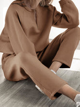 Load image into Gallery viewer, Pure Color Round Neck Long Sleeve Casual Loose Two-piece Suit