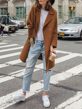 Load image into Gallery viewer, Women's Suit Collar Solid Color Casual Woolen Coat