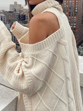 Load image into Gallery viewer, Women'S Warm Casual High Neck Strapless Sweater Dress