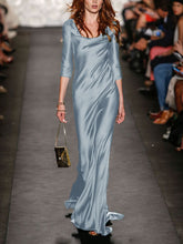 Load image into Gallery viewer, Fashion Pure Color Elegant Long Evening Dress