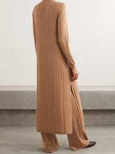 Load image into Gallery viewer, Pure Color High Neck Knitted Casual Dress