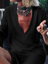 Load image into Gallery viewer, Solid Color V-Neck Split Maxi Dress