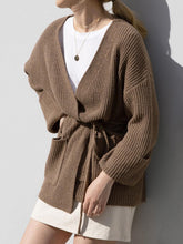 Load image into Gallery viewer, Fashion Lace Up Solid Color Loose Sweater