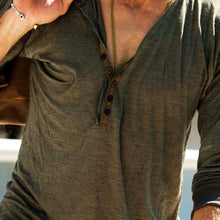 Load image into Gallery viewer, Men'S Fashion V-Neck Cotton Button Long Sleeve T-Shirt