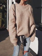 Load image into Gallery viewer, Fashion Round Neck Casual Long Sleeve Solid Color Sweater