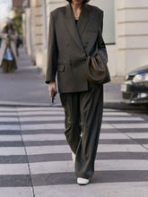 Load image into Gallery viewer, Casual Loose Single Breasted Solid Color Ladies Two-piece Suit