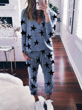Load image into Gallery viewer, Fashion Star Print Long Sleeve Two-piece Suit
