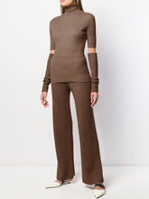 Load image into Gallery viewer, Niche Design Solid Color Split Sleeves Solid Color Women'S Knitted Suit