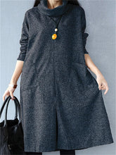 Load image into Gallery viewer, Warm High Neck Patch Pocket Women'S Knitted Dress