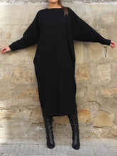 Load image into Gallery viewer, Loose Round Neck Casual Solid Color Long Sleeve Dress