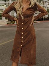 Load image into Gallery viewer, Autumn Winter Button Knit Dress