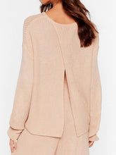 Load image into Gallery viewer, Round Neck Back Bifurcation Knit Suit