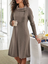 Load image into Gallery viewer, Solid Color Casual Cozy Cowl Dress