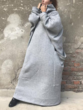 Load image into Gallery viewer, Large Pocket Loose Solid Color High Collar Casual Dress