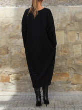 Load image into Gallery viewer, Loose Round Neck Casual Solid Color Long Sleeve Dress