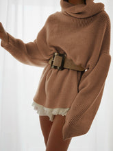 Load image into Gallery viewer, Pure Color High Neck Casual Loose Sweater