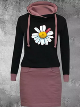 Load image into Gallery viewer, Autumn And Winter Casual Daisy Print Women'S Sweater Dress