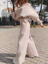 Load image into Gallery viewer, Women'S Solid Color Casual Round Neck Sports Loose Two-Piece Suit